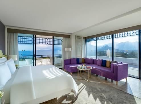 Deluxe Terrace Suite, Sea View, King Bed, Two Sofas