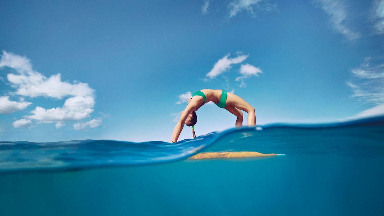 Paddle board yoga