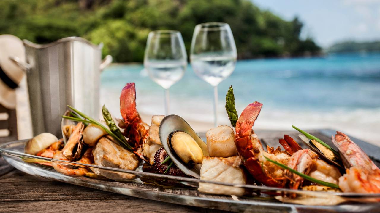 Fresh seafood sea side dining