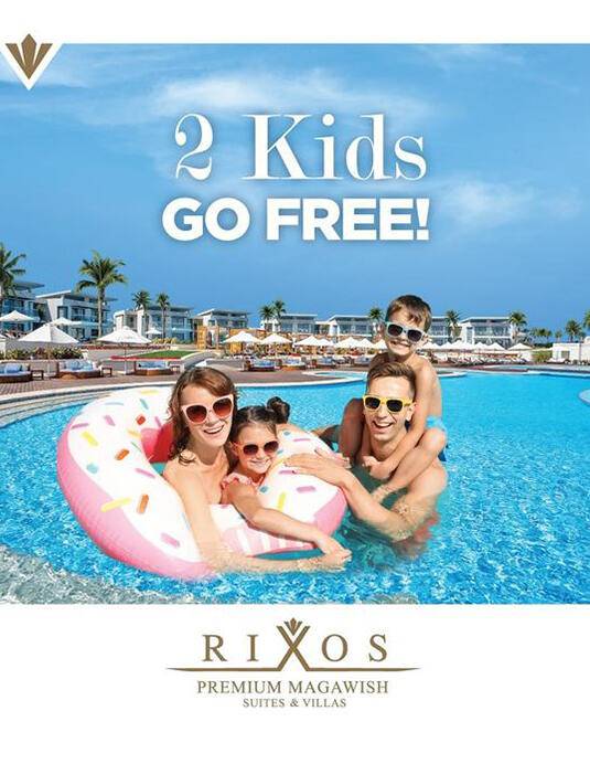 2 Kids go free Rixos Premium Magawish Hurghada Red Sea